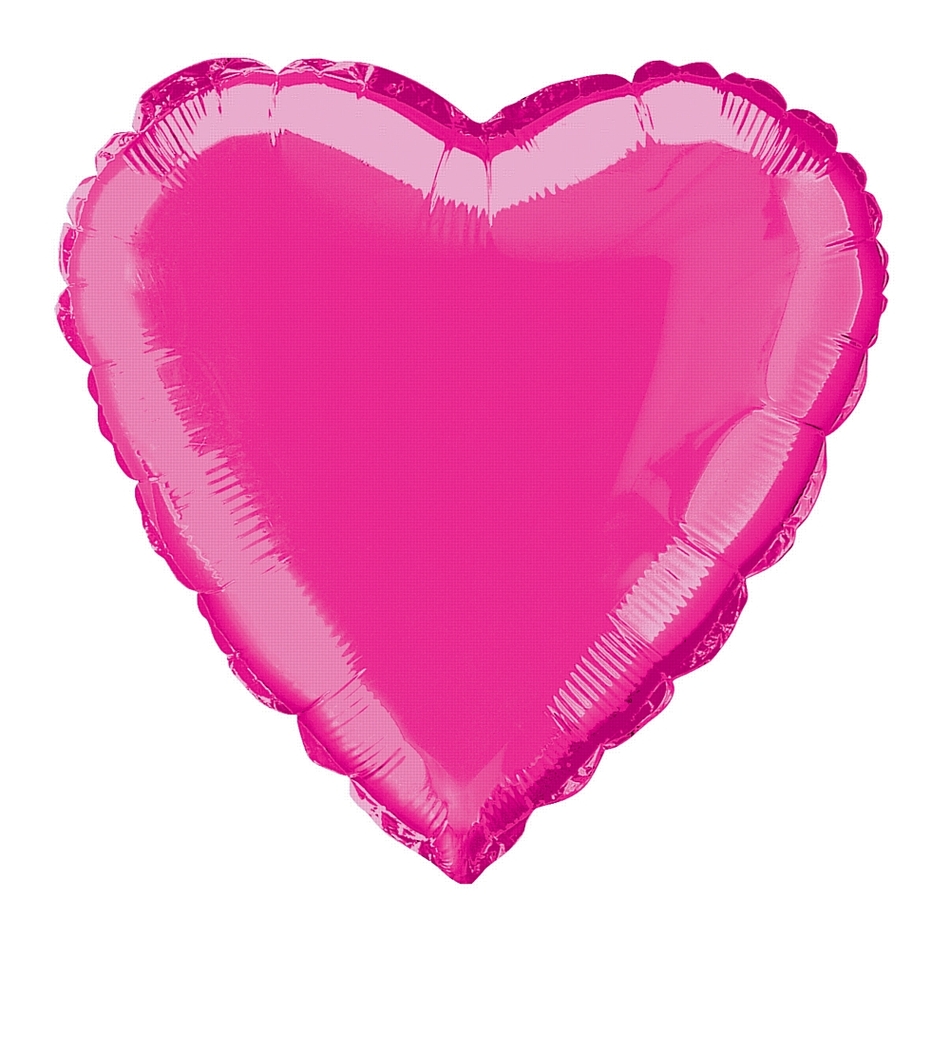Hot Pink Heart Shaped Foil Balloon 18 Solid Colour Balloons 