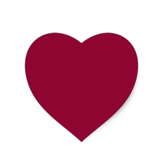 Burgundy Solid Color Heart Sticker 