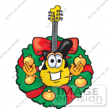 Christmas guitar clipart 