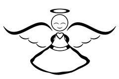 Simple Angel Clipart Black And White 