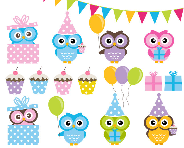 Birthday Owls Clipart Clip Art Library