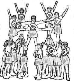 cheerleading stunts coloring pages - Clip Art Library