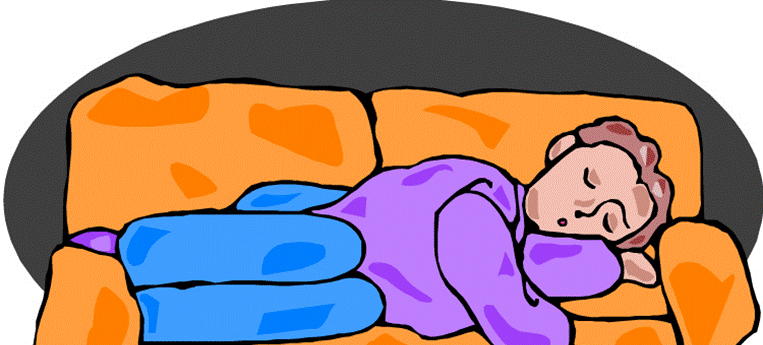 Man sleeping on couch clipart 