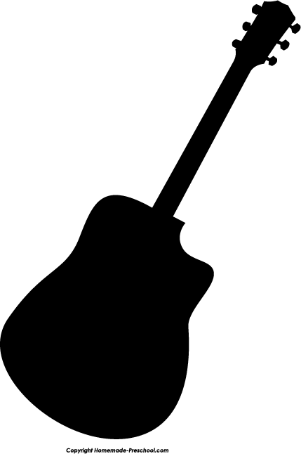Black guitar clipart 