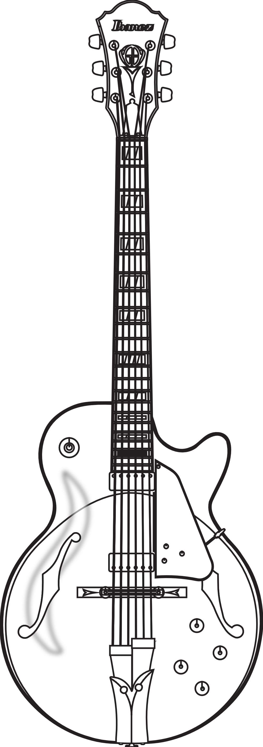 Clipart guitar black and white 