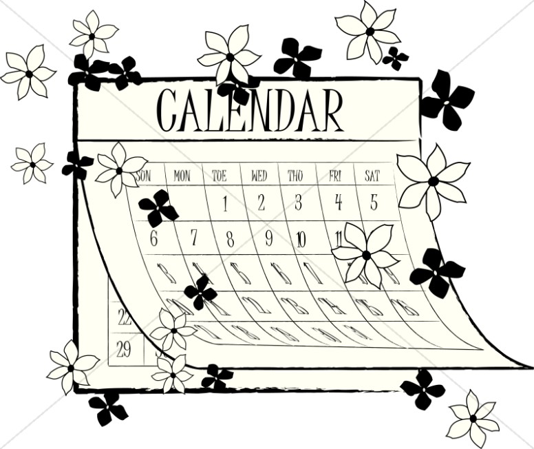 black and white calendar clip art Clip Art Library