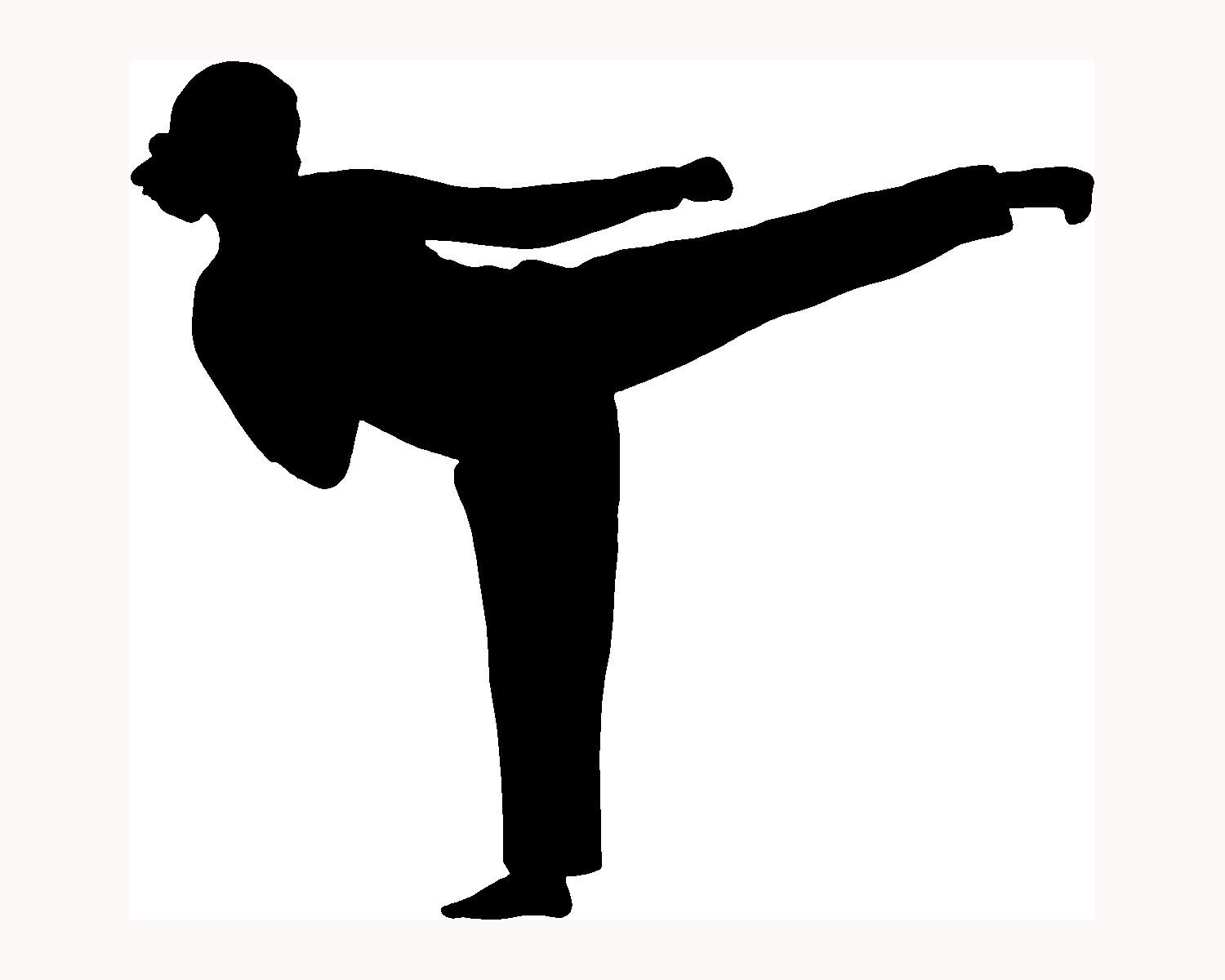 Karate Girl Silhouette Clip Art