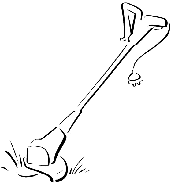 Black and white weed wacker clipart 