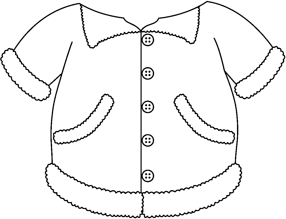 fall jacket clipart black and white