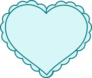 Teal Heart With Lace Outline Clip Art at Clker 