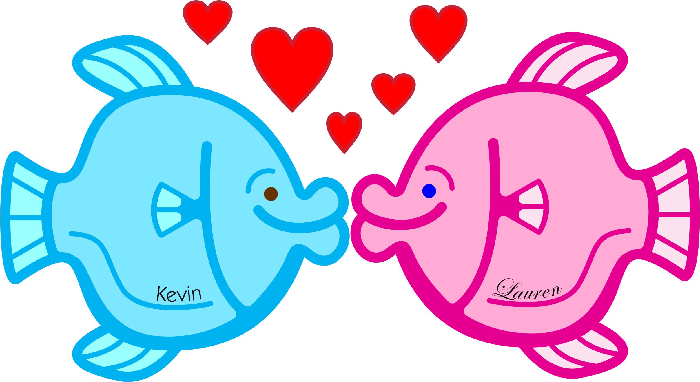 fish kissing clipart - Clip Art Library