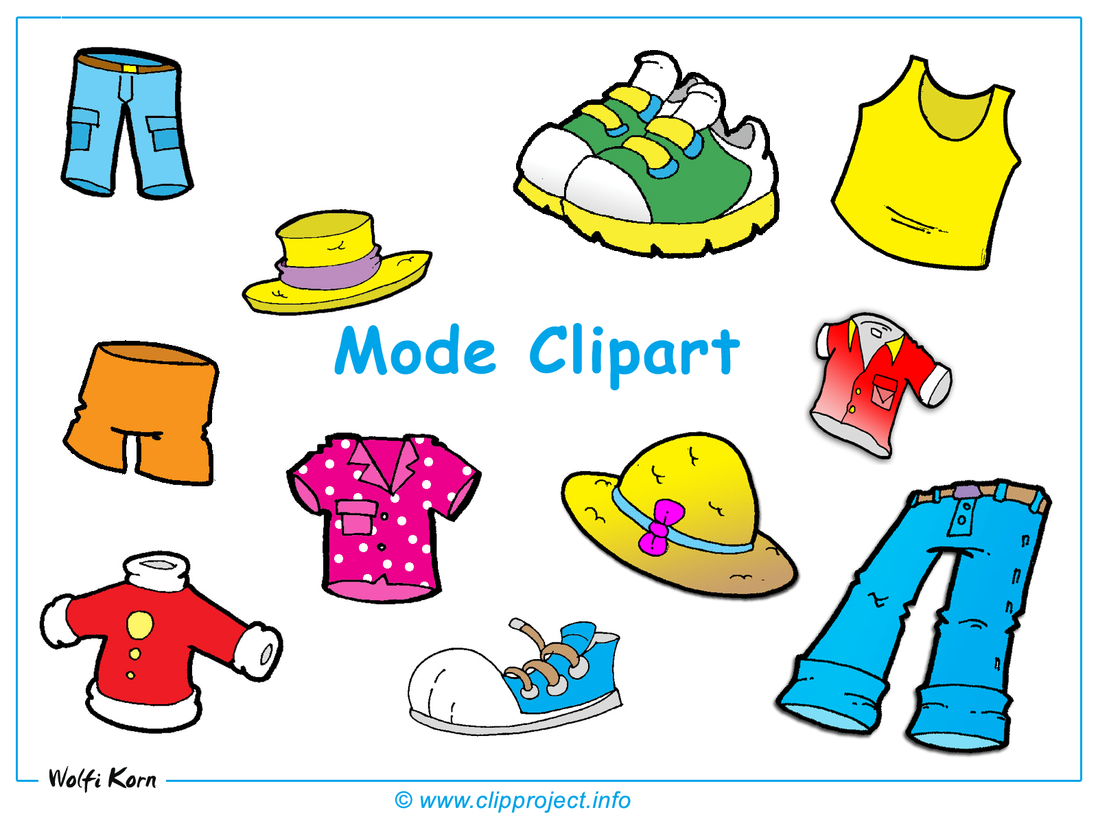 clothes for sunny day - Clip Art Library