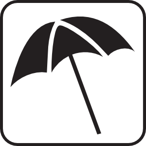 Black and white beach umbrella clipart 
