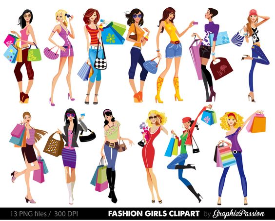 Shopping Girls Clipart, City Girls, Fashion Girls Clipart, Fashion Blog  Clipart, Cool Girls Clipart, Fab Girls Clipart, Glam Girls Clipart -   Sweden