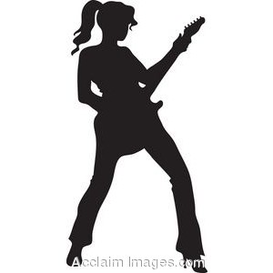 electric guitar player clipart