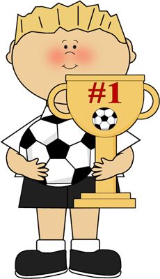 Girl With Soccer Trophy Clip Art 