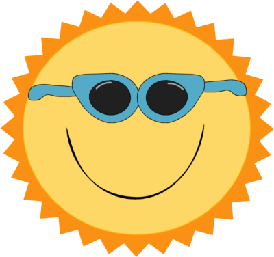transparent sun with glasses - Clip Art Library