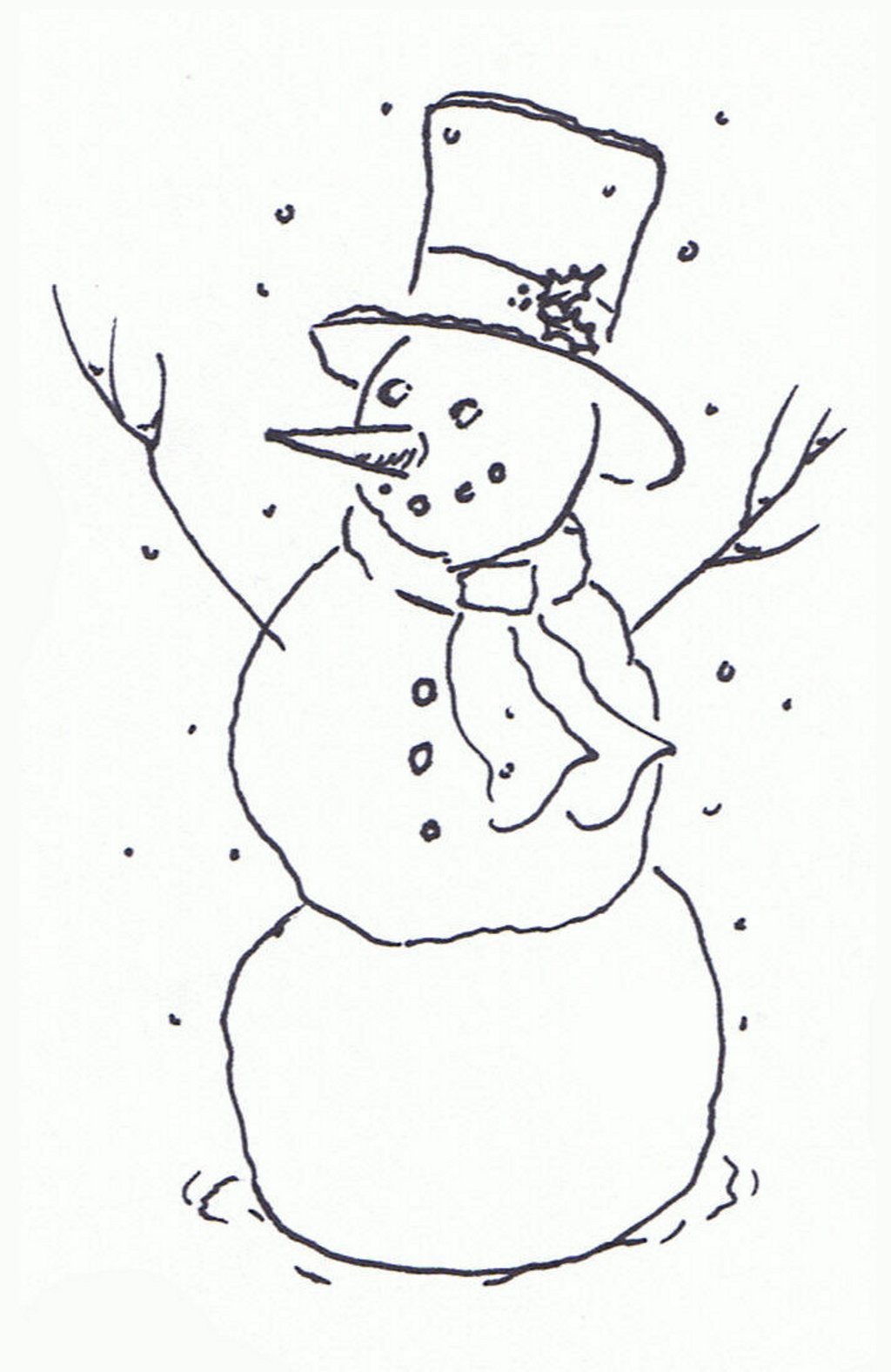 snowman clipart black and white - Clip Art Library