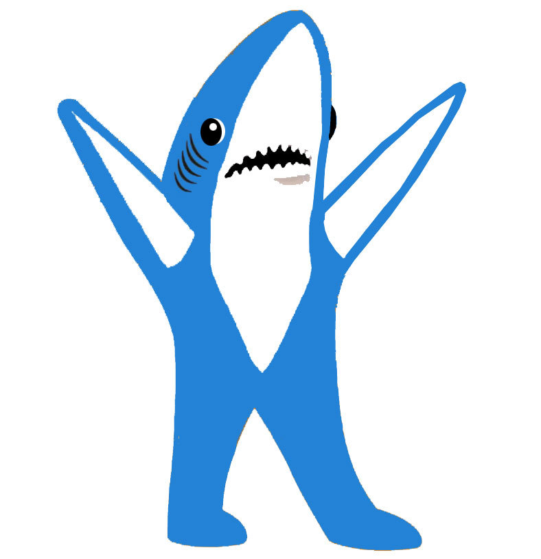 Shark decal clipart invisible background