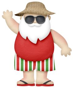 clipart santa on the beach - Clip Art Library