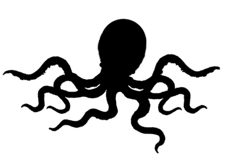 Free simple octopus fish silhouette clipart 