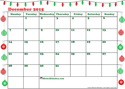 december calendar clipart