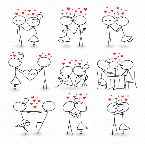 stick people in love