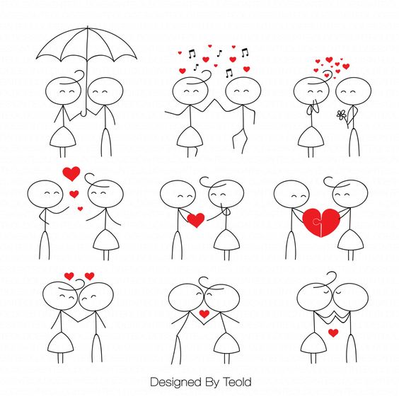 stick people in love