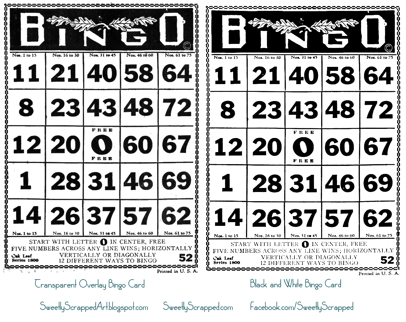 Sweetly Scrapped: ?Free? Vintage Clipart, Bingo Cards, Digi 