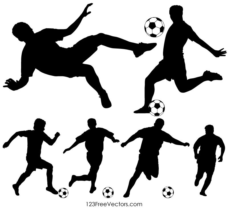 Soccer Player Silhouette Clipart Image 