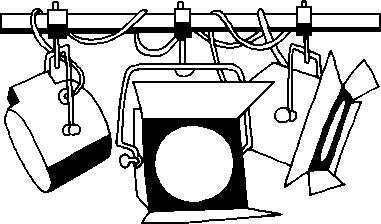 stage light clipart black and white