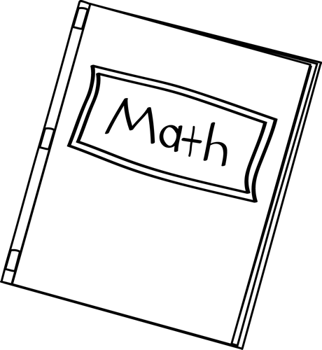 Black and White Math Book Clip Art 