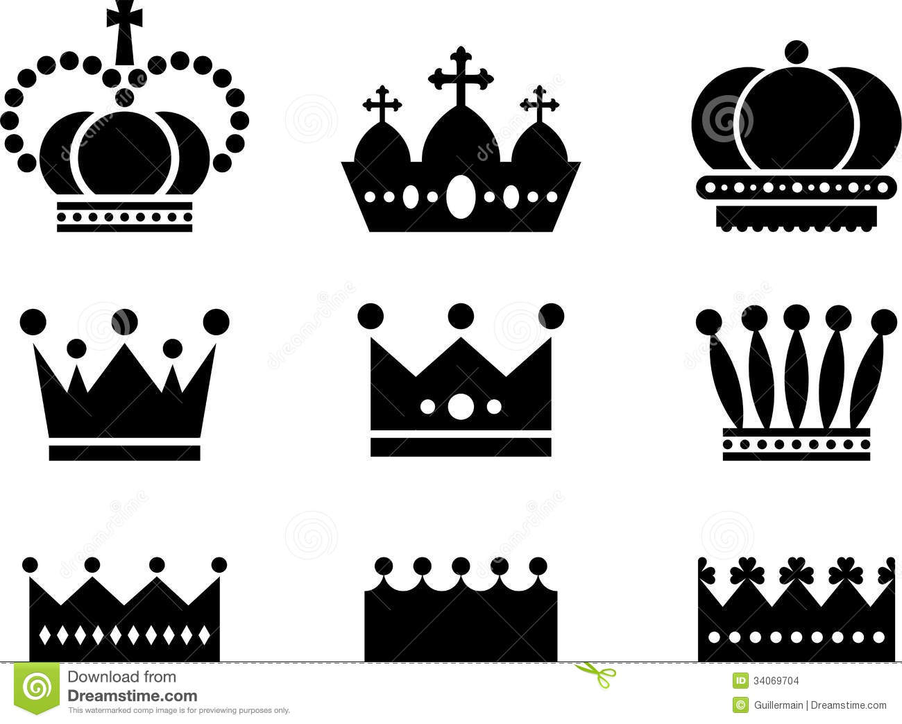 Black royal crown clipart 