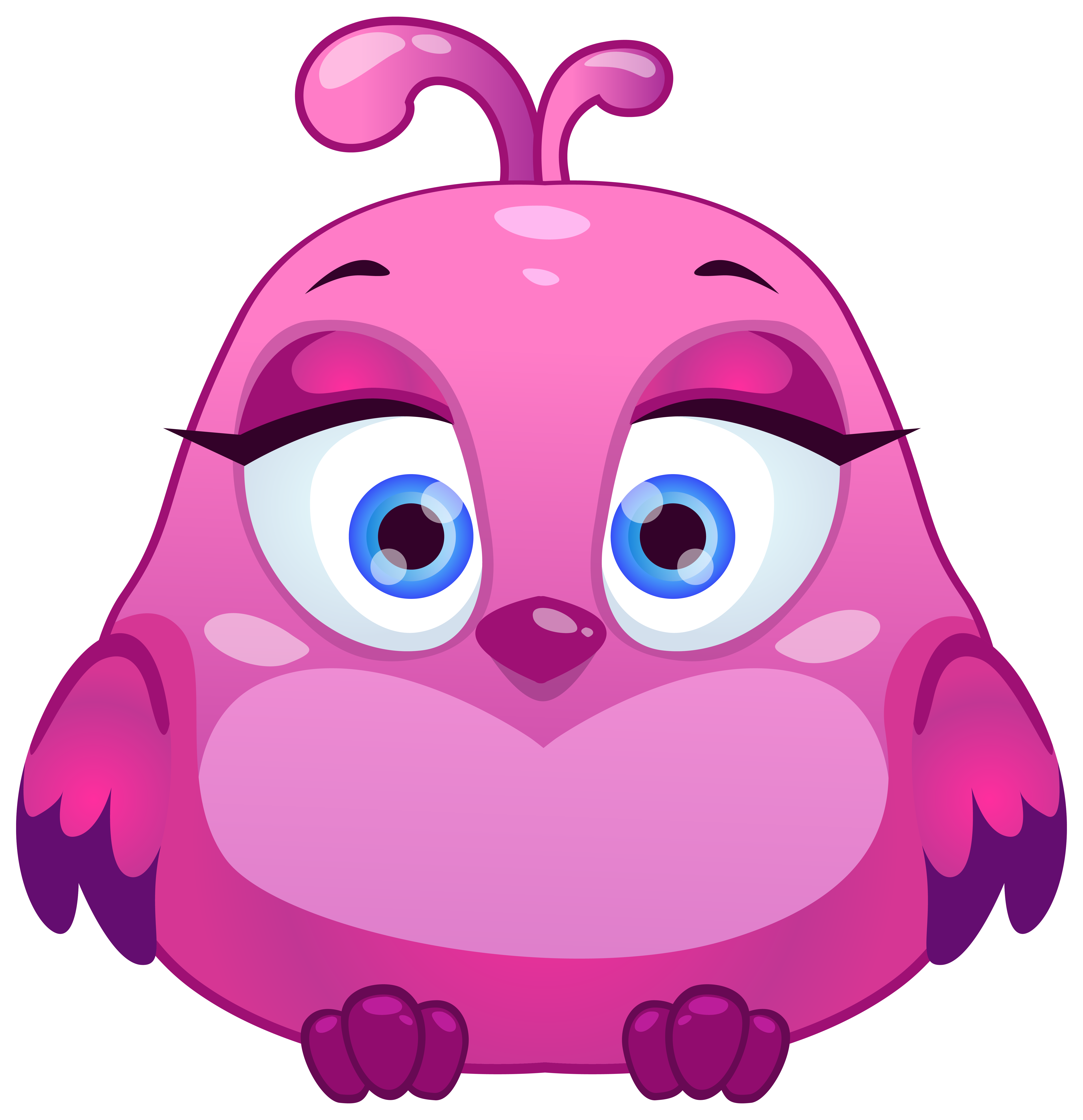 Pink Cute Bird PNG Clip Art Image 