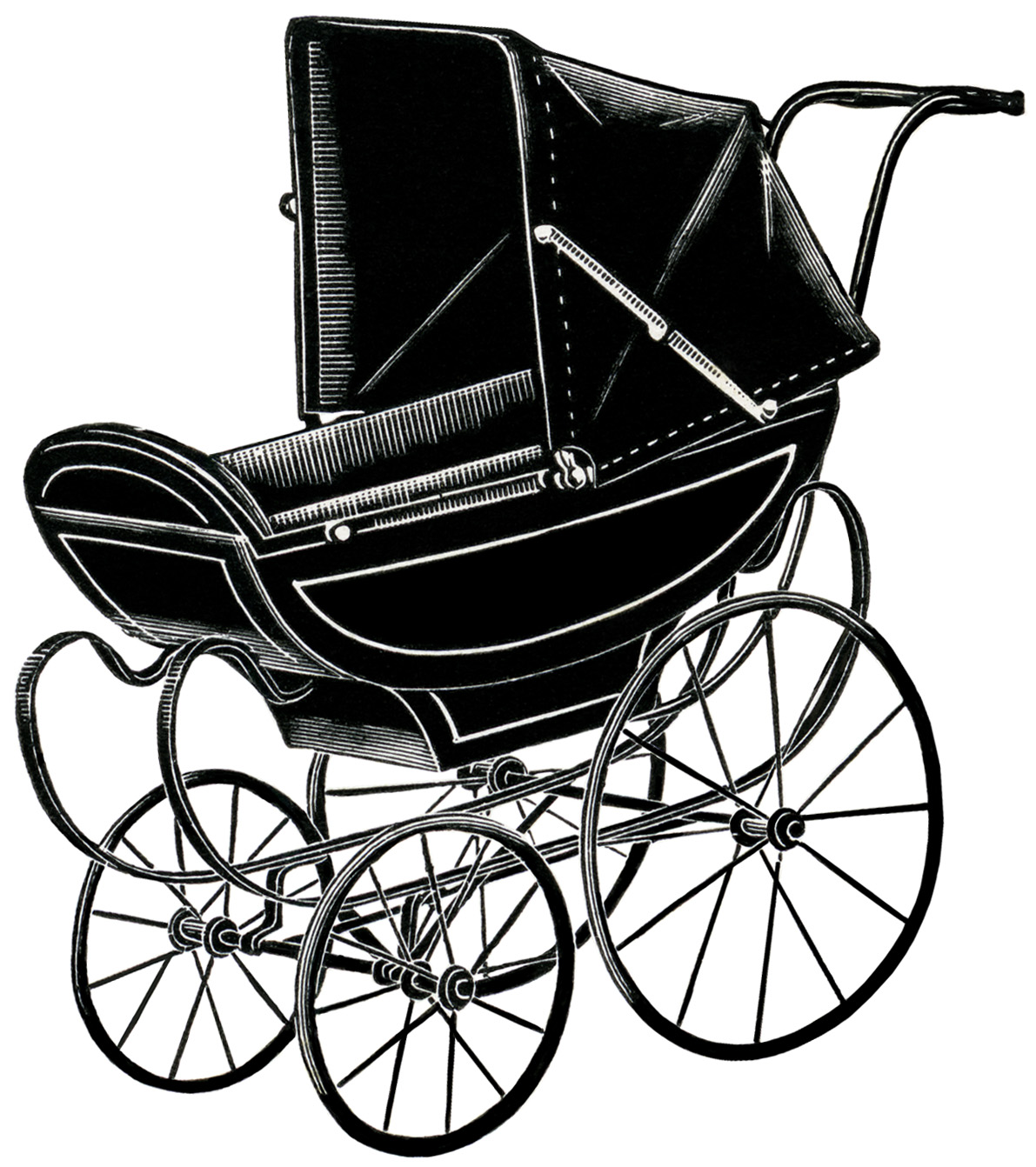 vintage baby carriage silhouette