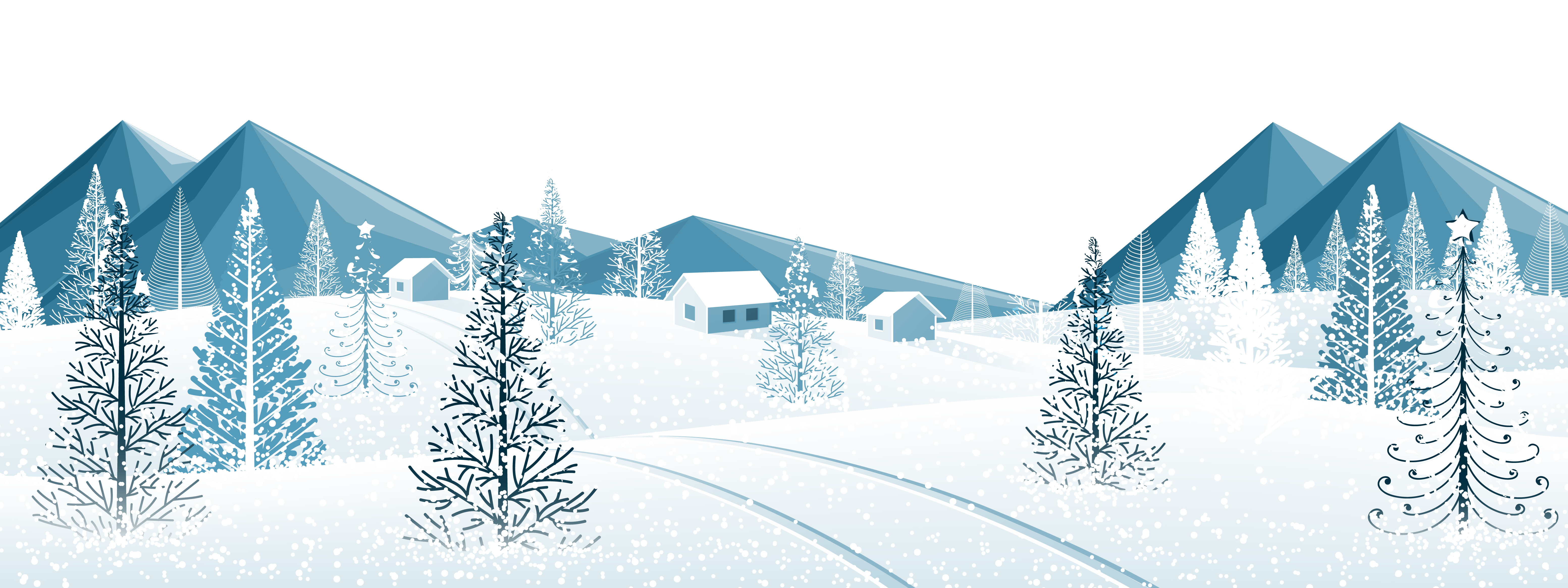 Winter Ground with Trees PNG Clipart Image 