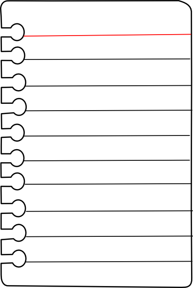 Blank notebook page clipart 