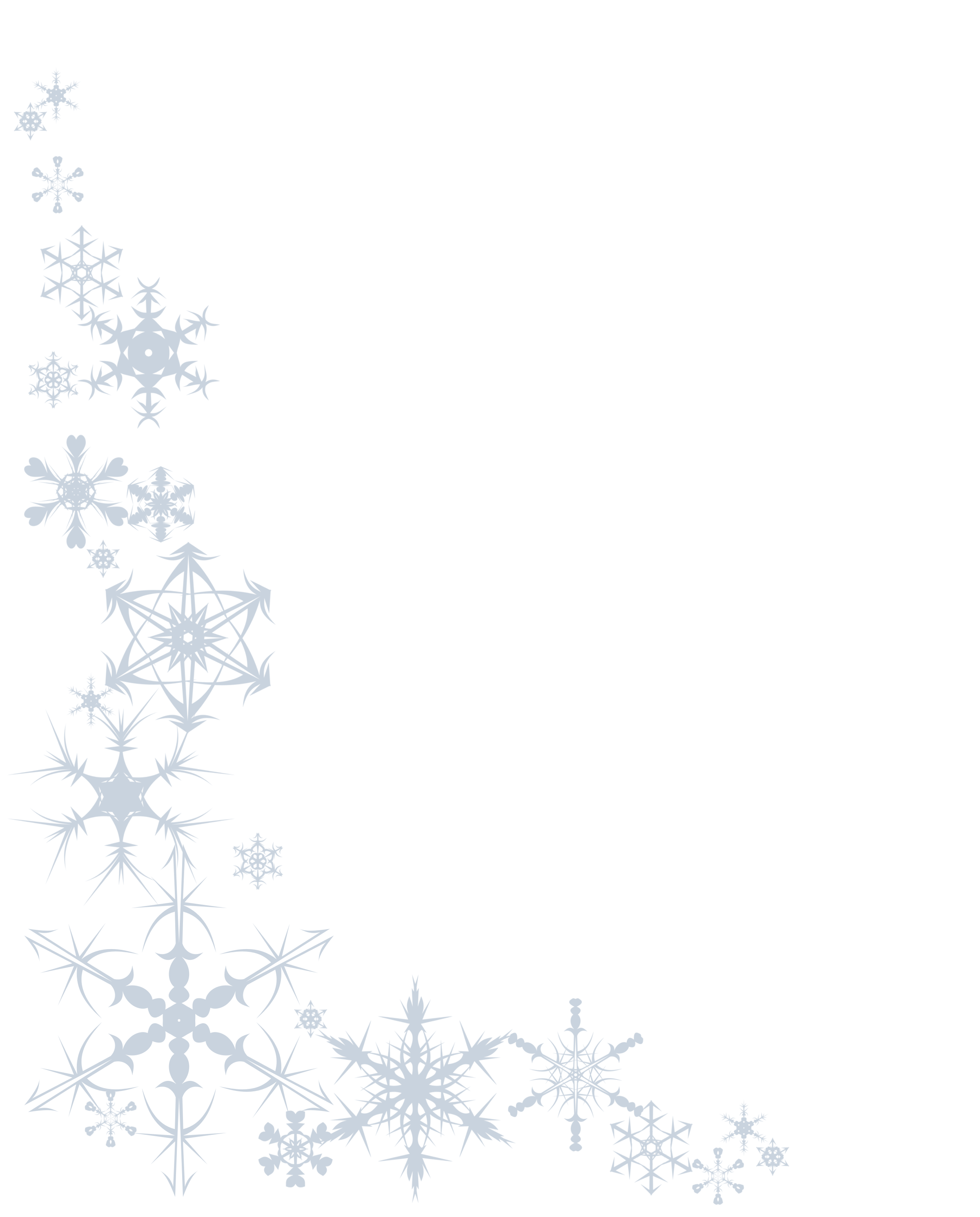 white snowflake border