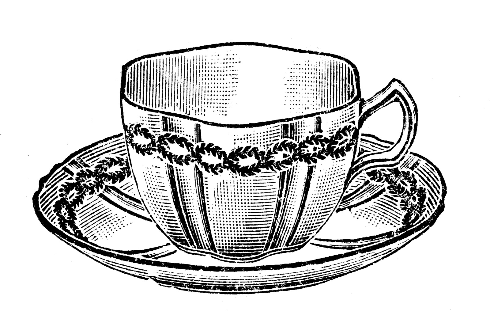 Vintage Tea Cups Clipart 