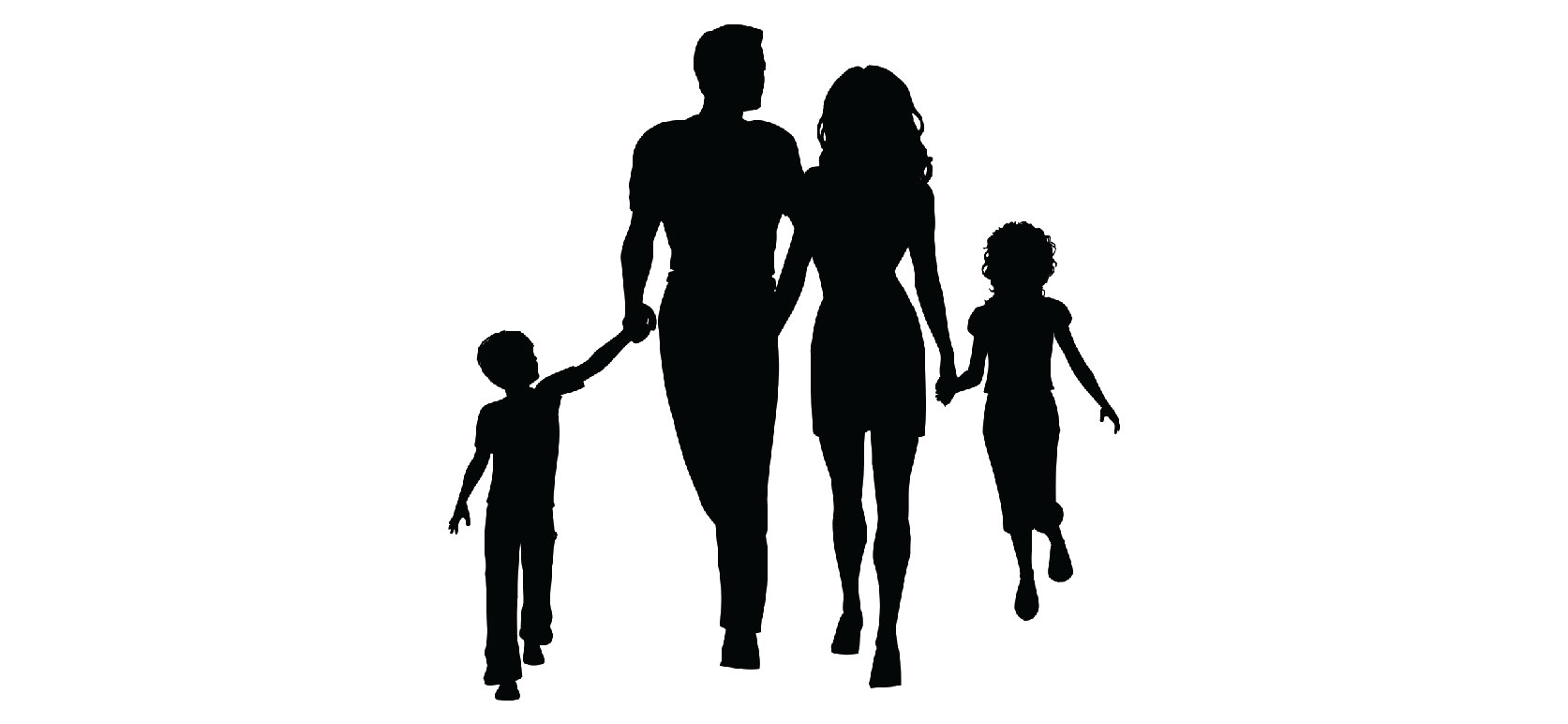 Family silhouette clipart 