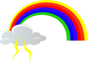 Storm cloud with lightning clipart 