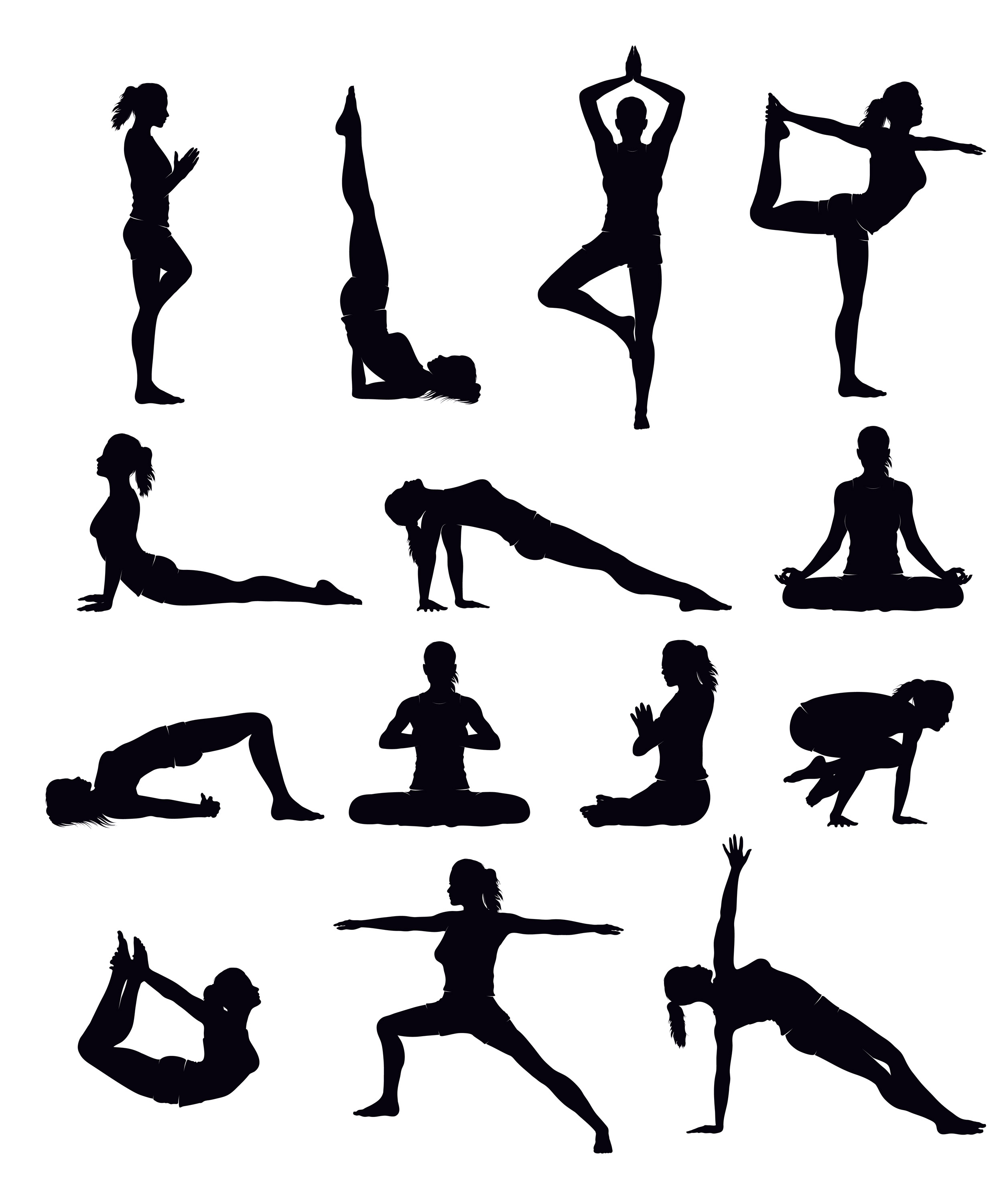 Yoga asanas pose gymnastics acrobatics Royalty Free Vector