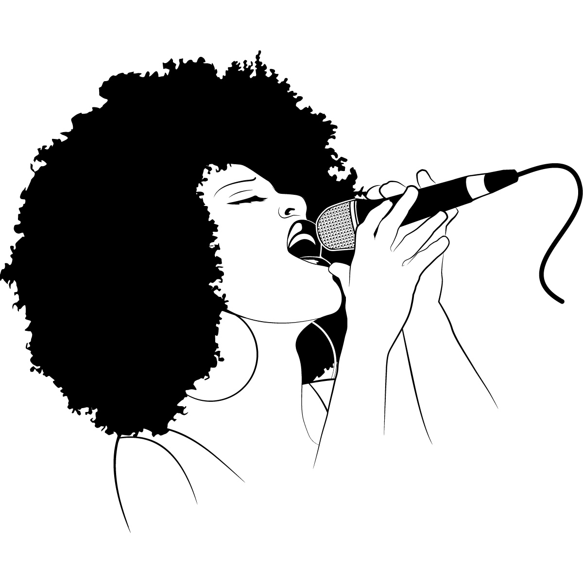 Female Singer Silhouette Clipart 