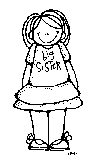 2 Sisters Black And White Clipart 