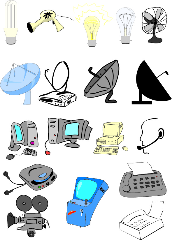 Electronics Clipart V.2 : Cherry Graphics, Vectorization Service