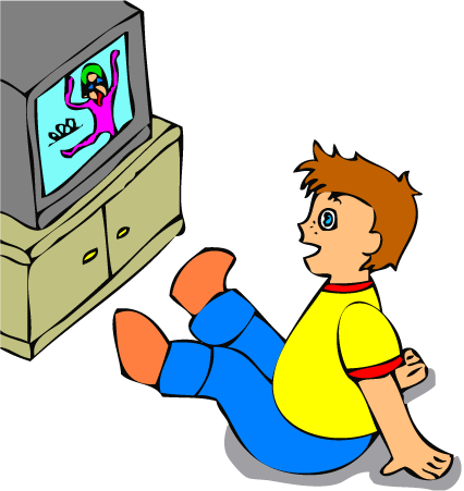 clip art watching tv
