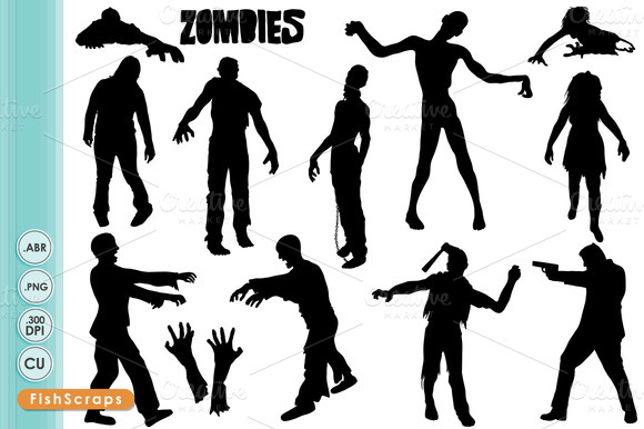 Halloween Zombie Group Clipart 