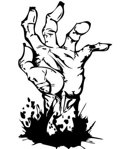 Zombie Hands Reaching Up Black And White