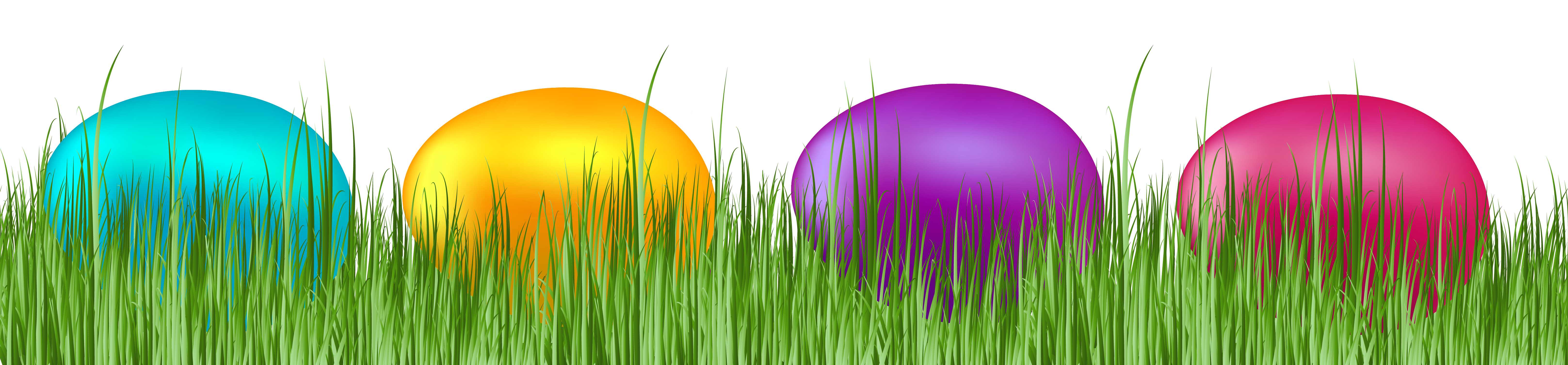Grass with Easter Eggs Transparent PNG Clip Art Image 