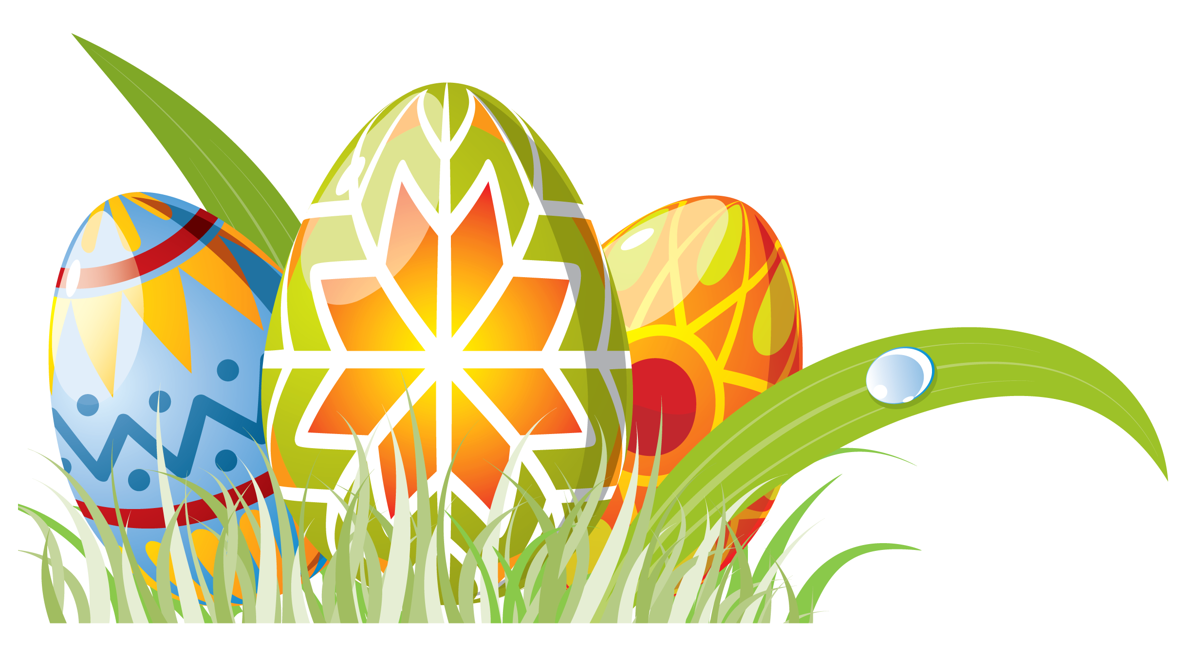 Easter eggs in grass clipart 